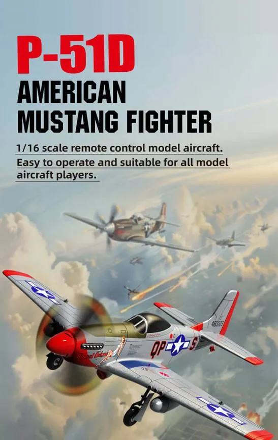 MOFLY P-51D 690mm Brushless RC Warbird, Optional FPV Camera & Phone Mount